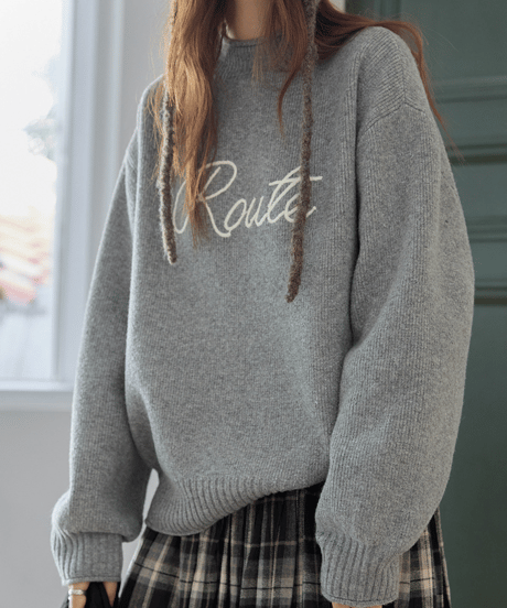 relaxed logo knit / 4color　hm2804