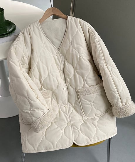quilting boa coat / 2color　hm2709