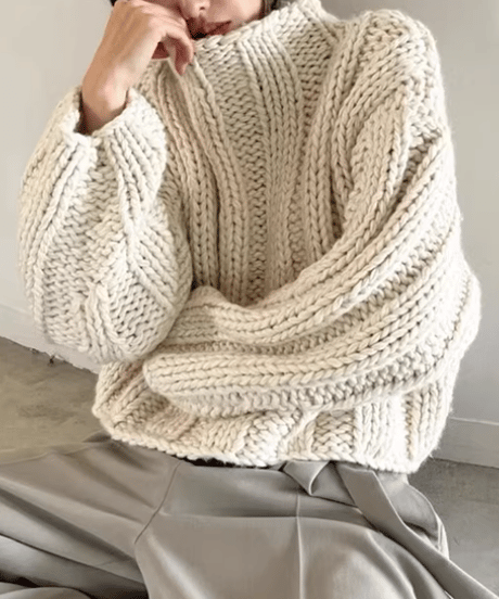 《即納》wide rib knit / 2color　hm1832