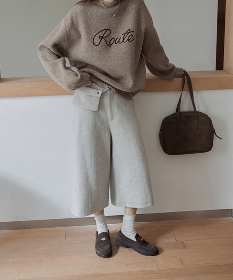 relaxed logo knit / 4color　hm2804