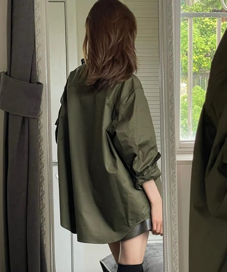 army green casual shirt　hm2498