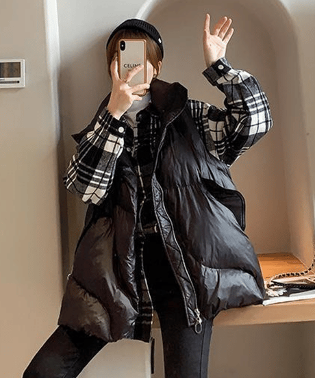 oversized padded vest / 3color　hm2720