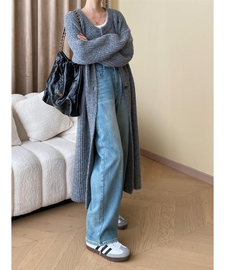 asymmetric long cardigan / 2color　hm2793