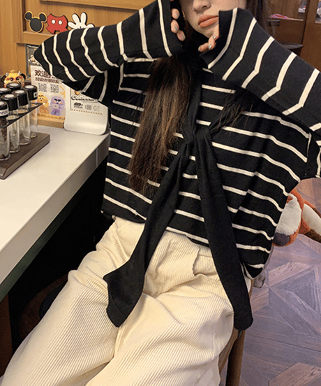 layered knit top / 2color　hm2668