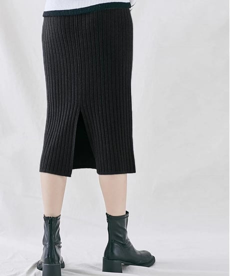 pencile slit knit skirt / 3color　hm2662