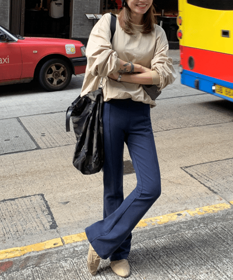 round neck zipper top / 2color　hm1237