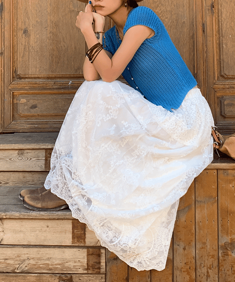 pearl button summer knit / 2color　hm1503