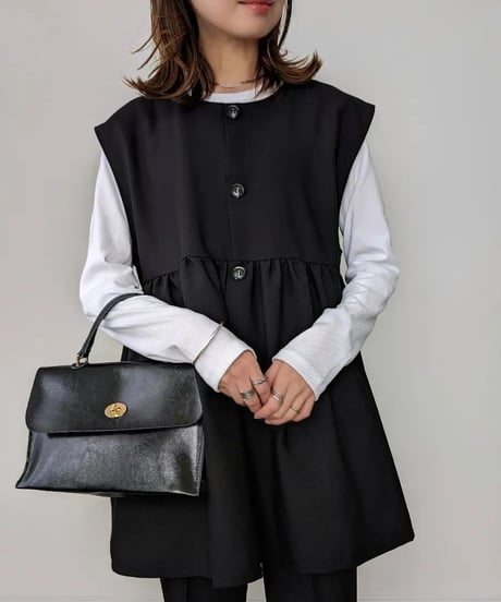 quilted peplum vest / 2color　hm2587