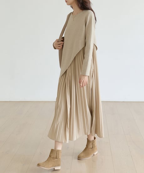 pleated docking dress / 2color　hm1674