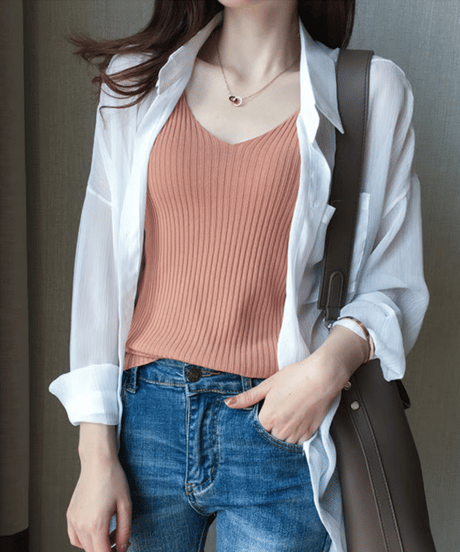 rib knit camisole / 8color　hm2902