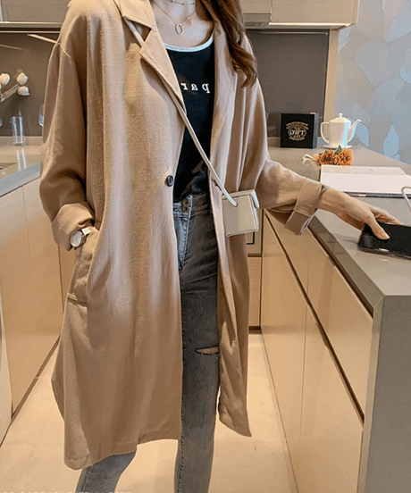 linen long coat / 3color　hm2905