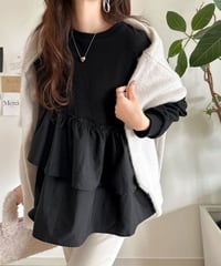 《即納》tiered peplum pullover / 2color　hm2653