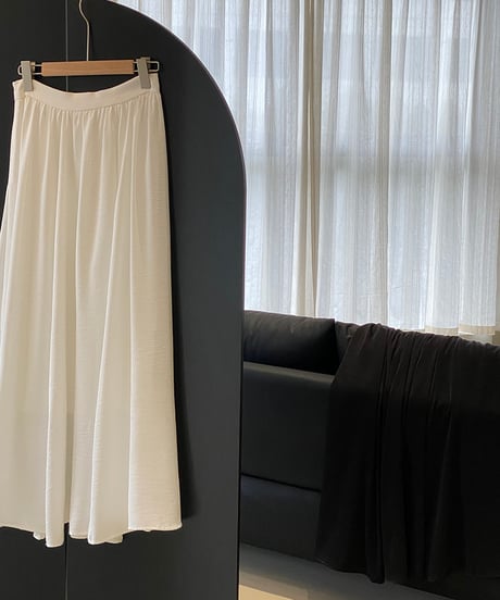 satin flare long-skirt / 2color　hm1376