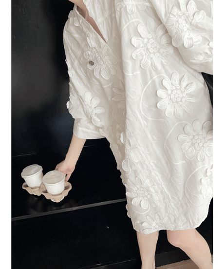 embroidered shirt dress　hm2941