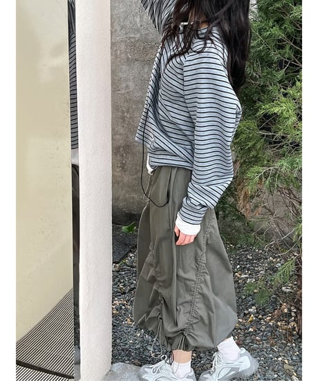 loose strip sweatshirt / 2color　hm2059