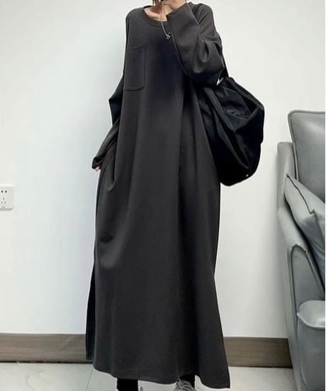 side slit long dress / 3color　hm1706