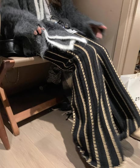 striped wide leg pants　hm2743
