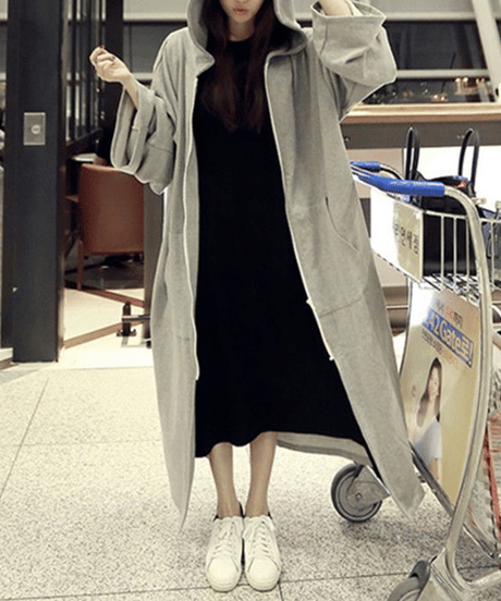 long hoodie coat / 2color　hm2659