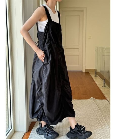 gathered overalls / 2color　hm2375