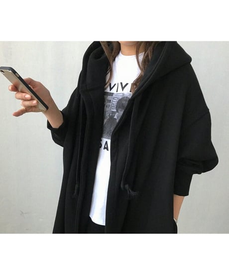 long hoodie coat / 2color　hm2659