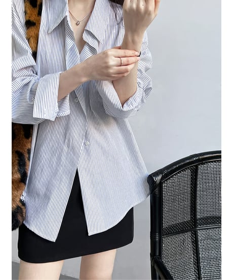 striped irregular blouse / 2color　hm2042