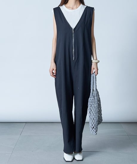 deep v-neck salopette / 3color　hm2596