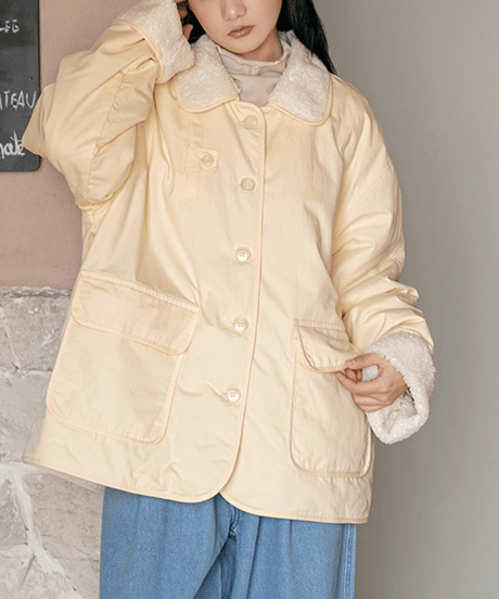 sherpa collar jacket / 2color　hm2712