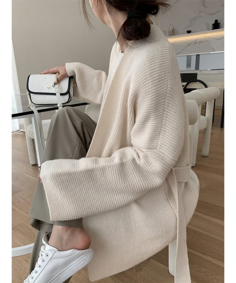 belted knit gown / 2color　hm2696