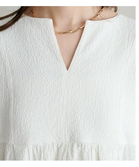 gathered v-neck blouse / 4color　hm2894