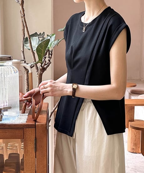 peplum short sleeve top　hm1636