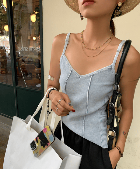 seamline v-neck camisole / 2color　hm1541