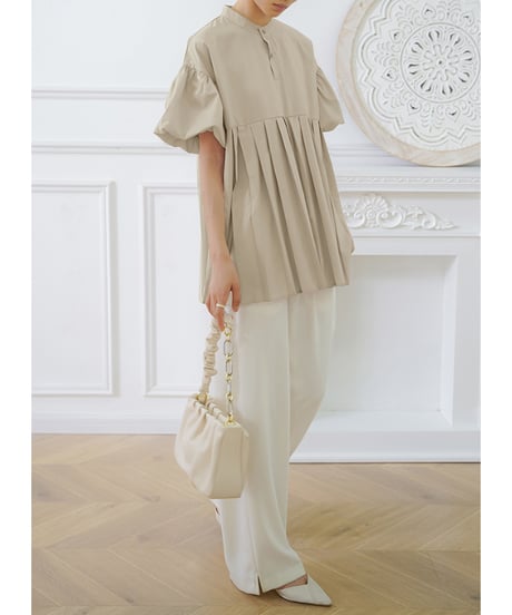 pleated tunic shirt / 5color　hm2961