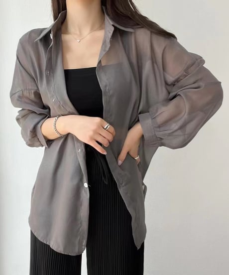 sheer loose shirt / 7color　hm2881