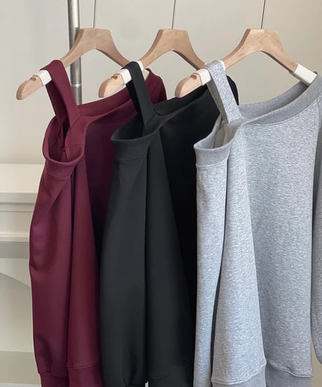 one shoulder loose top / 3color　hm1708