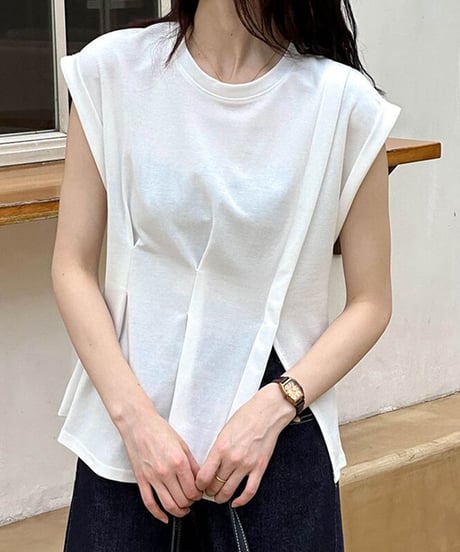 peplum short sleeve top　hm1636