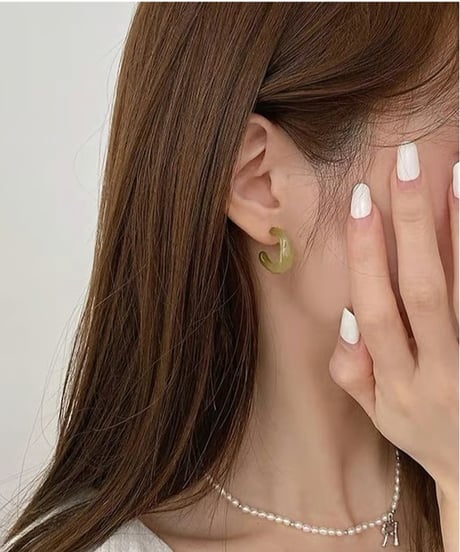 marble hoop pierce / 5color　hm2151