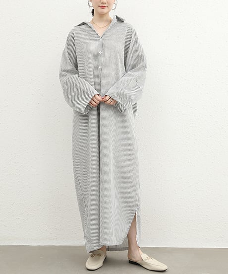 striped shirt dress / 3color　hm2538