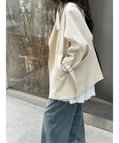 asymmetrical jacket / 2color　hm2057