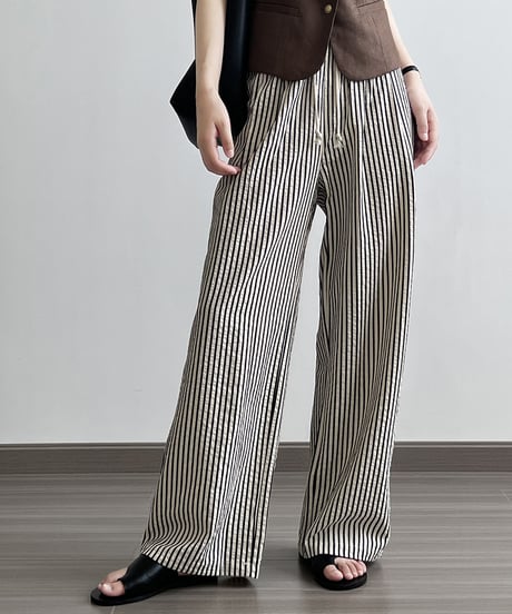 stripe wide-leg pants　hm1375