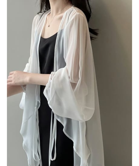 sheer layerd cardigan / 3color　hm2879