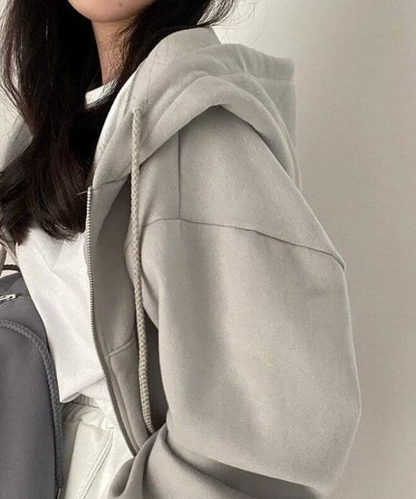 zip-up short parka / 7color　hm2529