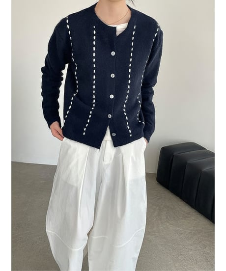 vertical stitch cardigan / 3color　hm2762