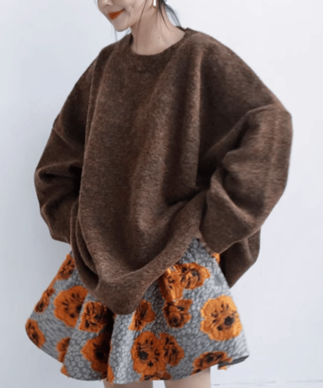 big size knit pullover / 2color　hm1786