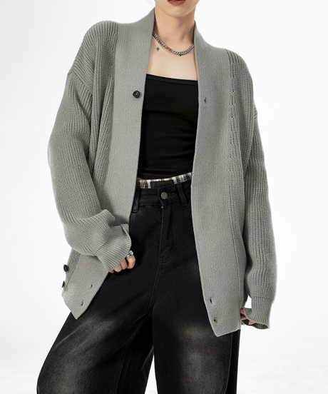 shawl collar cardigan / 3color　hm2682