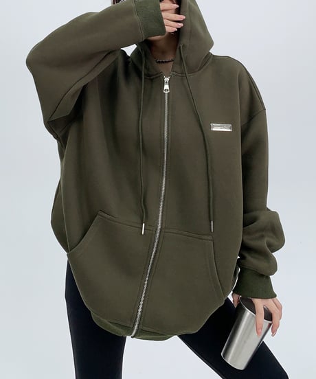 basic zip hoodie / 4color 　hm1946