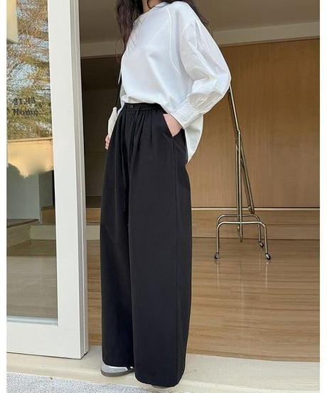 tuck design wide pants / 2color　hm2238