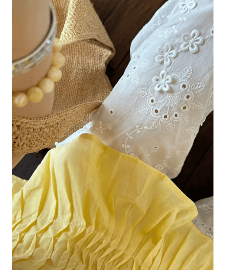 embroidered lace pants　hm2870