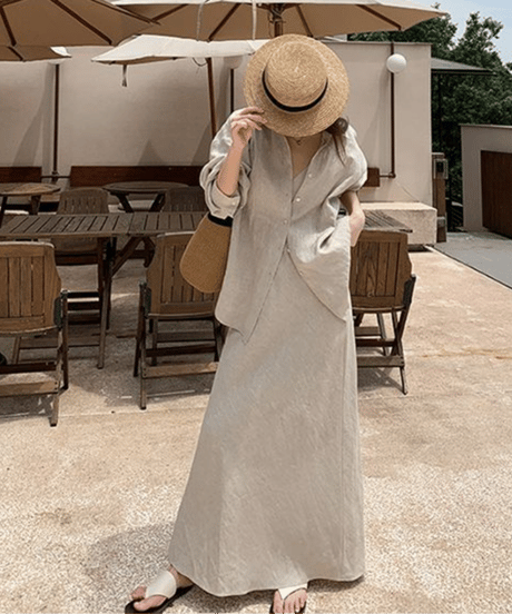 linen skirt / tops　hm2814