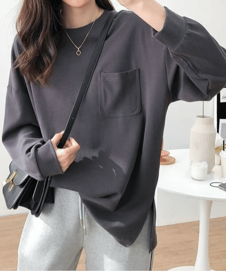 pocket long t-shirt / 3color　hm1425