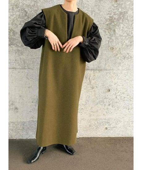 deep v-neck dress / 3color　hm2527